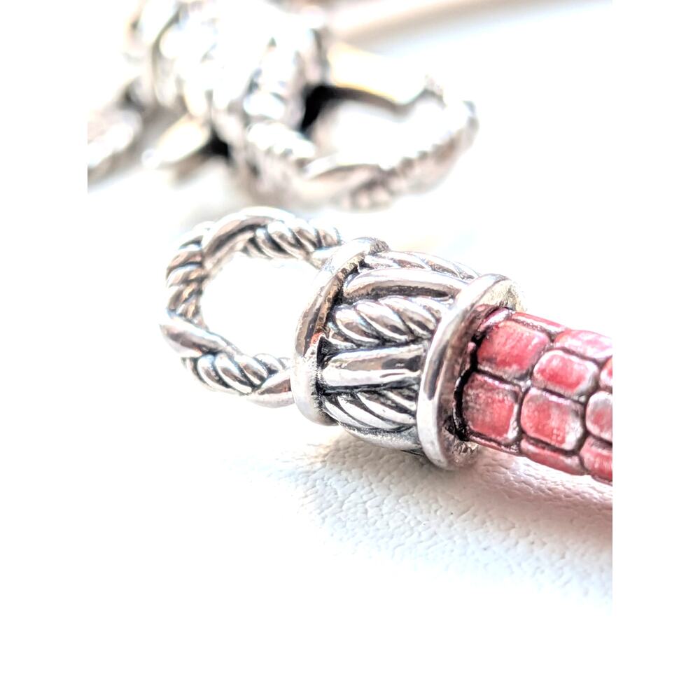 JAI by John Hardy Pink Leather Sterling Silver Bracelet 7.5in - Picture 5 of 6